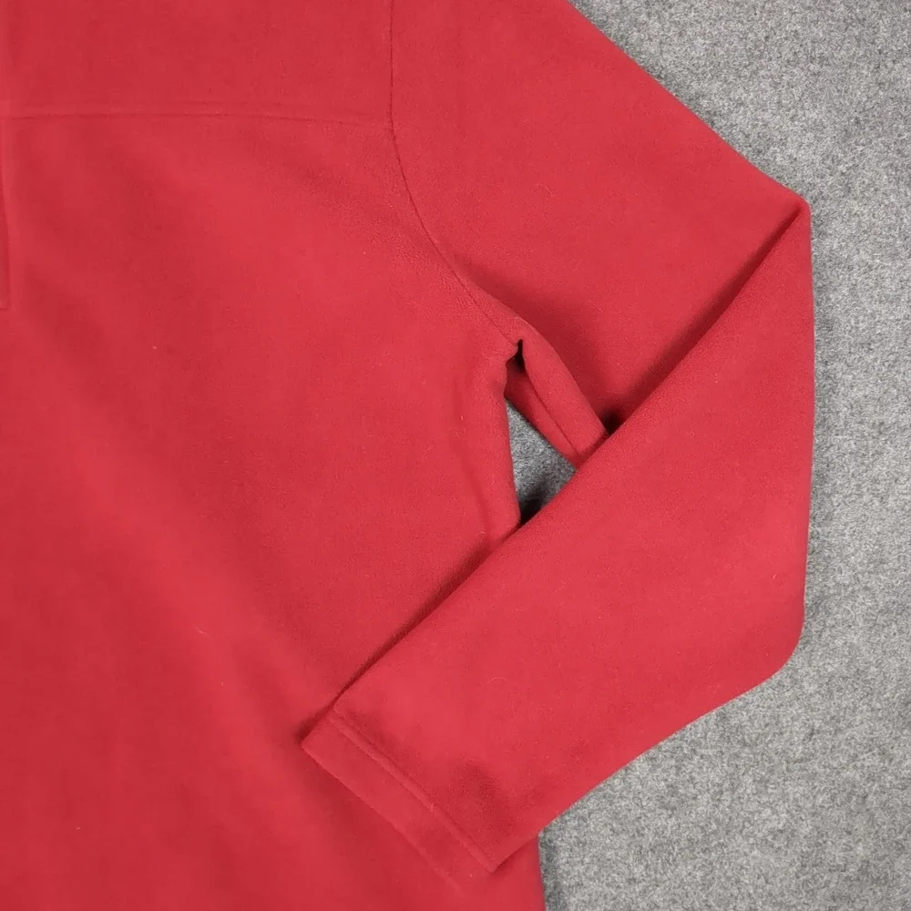 Banana‎ Republic Mens Red Fleece Quarter Zip Pullover Sweater Mock Neck Size M